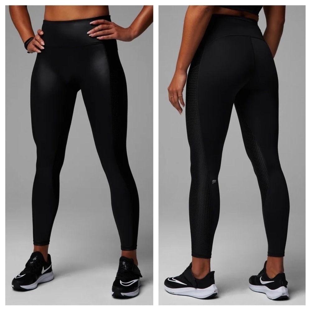 NWT Fabletics sz M High-Waisted Motion365+ Shine Black Legging Athletic Stretch